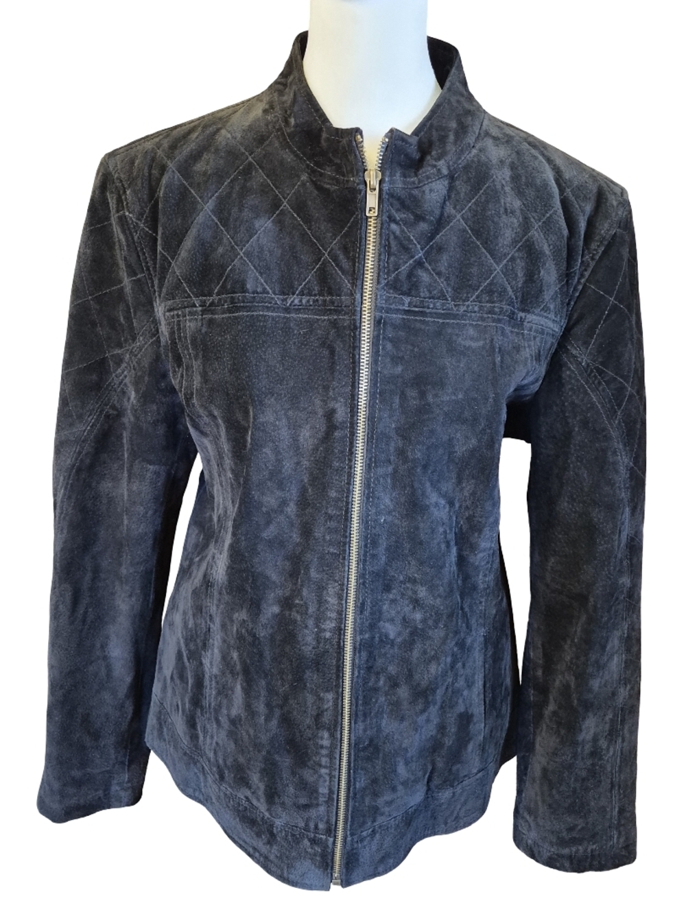 Ruff Hewn Leather Women's Suede Zip-Front Jacket - Black